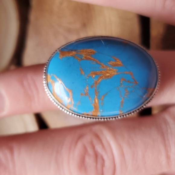 New Copper Turquoise 925 Silver Ring. - Picture 6 of 8